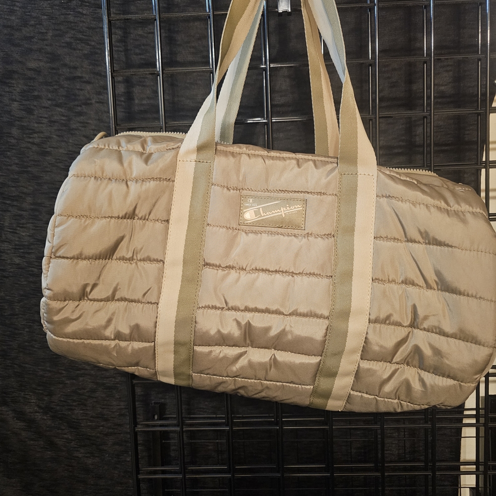 Champion Tan Quilted Duffel Bag